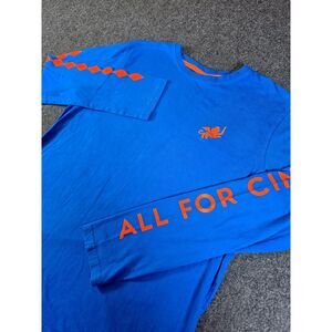 FC Cincinnati MLS Mens S Blue Long Sleeve Shirt All For Cincy Soccer Lion